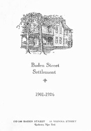 Front cover of Baden Street Settlement by Baden Street Settlement
