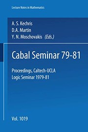 Cover of Cabal Seminar 79-81 by A. S. Kechris