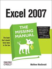 Cover of Excel 2007 by Matthew MacDonald