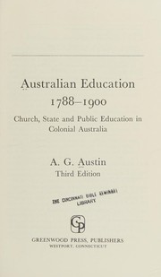 Cover of Australian education, 1788-1900 by Albert Gordon Austin