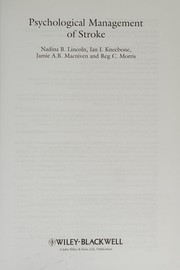 Front cover of Psychological management of stroke by Nadina B. Lincoln