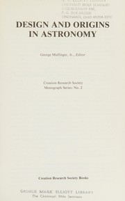 Cover of Design and origins in astronomy by George Mulfinger