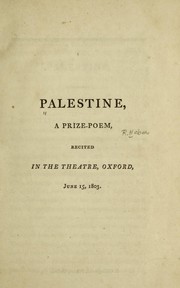 Cover of Palestine by Reginald Heber