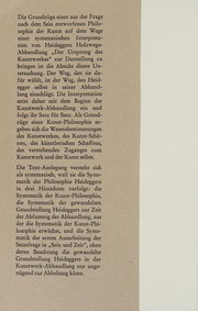 Cover of Heideggers Philosophie der Kunst by Friedrich-Wilhelm von Herrmann