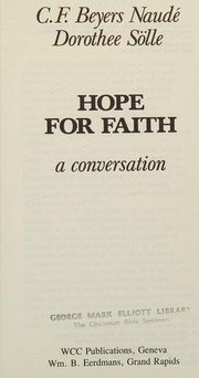 Front cover of Hope for faith by Beyers Naudé