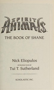 Front cover of The book of shane by Nick Eliopulos