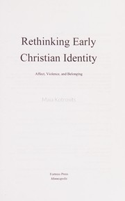 Front cover of Rethinking Early Christian Identity by Maia Kotrosits