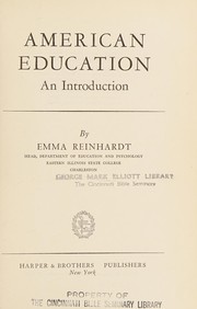 Front cover of American education by Emma Reinhardt