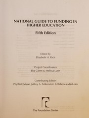 Front cover of National Guide to Funding in Higher Education by The Foundation Center