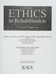 Front cover of Ethics in rehabilitation by Barbara L. Kornblau