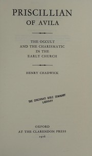 Front cover of Priscillian of Avila by Chadwick, Henry