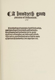 Cover of Hundreth good pointes of husbandrie by Thomas Tusser