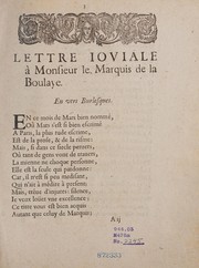 Front cover of Lettre ioviale, a monsievr le marqvis de la Bovlaye by Unknown