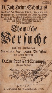 Front cover of Chemische Versuche ... by Johann Heinrich Schulze
