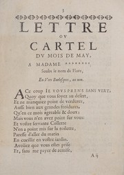 Front cover of Lettre ov cartel dv mois de may, a madame ******** soubs le nom de Flore by Florent Fleury