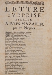 Front cover of Lettre svrprise escrite a Ivles Mazarin by Unknown