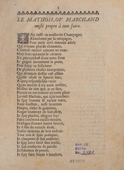 Cover of Le Mathois, ov, Marchand meslé by Unknown