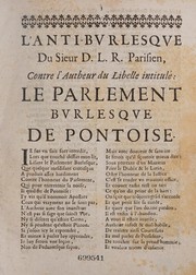 Front cover of Response av Parlement bvrlesqve de Pontoise, ov, l'anti-bvrlesqve du sieur D.L.R. Parisien contre l'autheur du libelle intitulé, Le Parlement bvrlesqve de Pontoise by Unknown