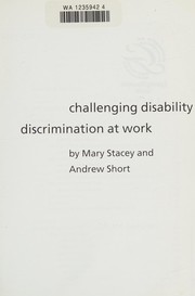 Cover of Challenging disability discrimation at work by Mary Stacey