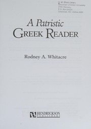 Front cover of A patristic Greek reader by Rodney A. Whitacre