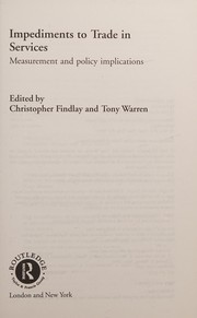 Front cover of Impediments to trade in services by Christopher C. Findlay