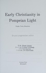 Front cover of Early Christianity in Pompeian Light by Bruce W. Longenecker