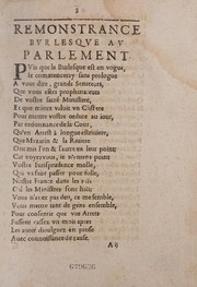 Cover of Remonstrance bvrlesqve, av Parlement by Unknown