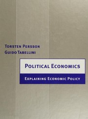 Front cover of Political economics by Torsten Persson