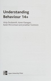 Cover of Understanding Behaviour 14+ by Vicky Duckworth