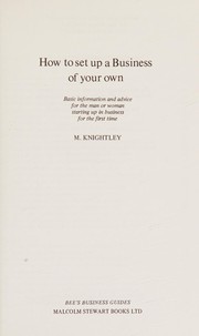 Cover of How to set up a business of your own by M. Knightley
