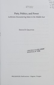 Front cover of Piety, Politics, and Power by David D. Grafton