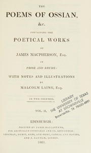 Front cover of The poems of Ossian, &c by James Macpherson
