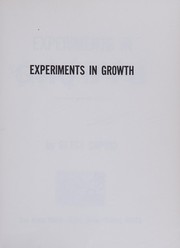 Front cover of Experiments in growth, spiritual growth, that is by Betsy Caprio