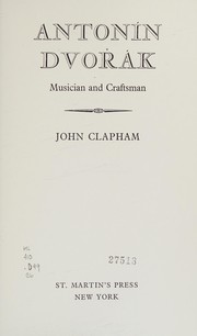 Cover of Antonin Dvorak by John Clapham