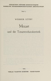 Front cover of Mozart und die tonartencharakteristik by Werner Lüthy