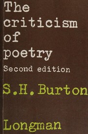 Front cover of The criticism of poetry by S. H. Burton