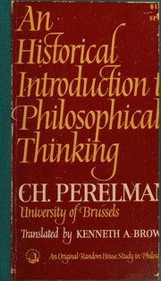 Front cover of An historical introduction to philosophical thinking by Chaim Perelman