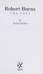 Cover of Robert Burns by David Daiches
