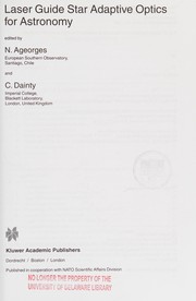 Front cover of Laser guide star adaptive optics for astronomy by J. C. Dainty