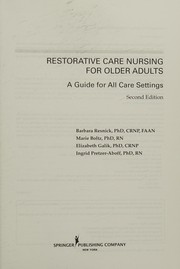 Front cover of Restorative care nursing for older adults by Barbara Resnick