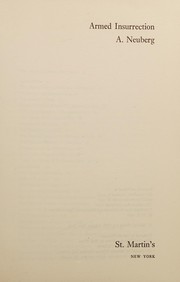 Cover of Bewaffnete Aufstand by A. Neuberg