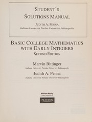 Front cover of Student Solutions Manual for Basic College Mathematics with Early Integers by Marvin L. Bittinger