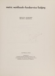 Front cover of Metric workbook--foodservice/lodging by H. W. Crawford
