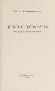 Front cover of Quand Al-Qaïda parle by Farhad Khosrokhavar