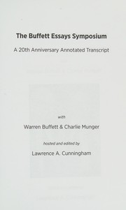 Cover of Buffett Essays Symposium by Lawrence A. Cunningham