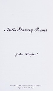 Front cover of Anti-Slavery Poems by Pierpont, John