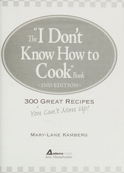 Cover of The "I don't know how to cook" book by Mary-Lane Kamberg