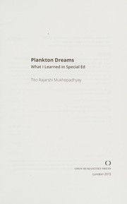 Front cover of Plankton Dreams by Tito Rajarshi Mukhopadhyay