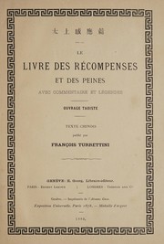 Front cover of Le livre des récompenses et des peines by F. Turrettini