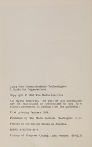 Cover of Using new communications technologies by Media Institute (Washington, D.C.)